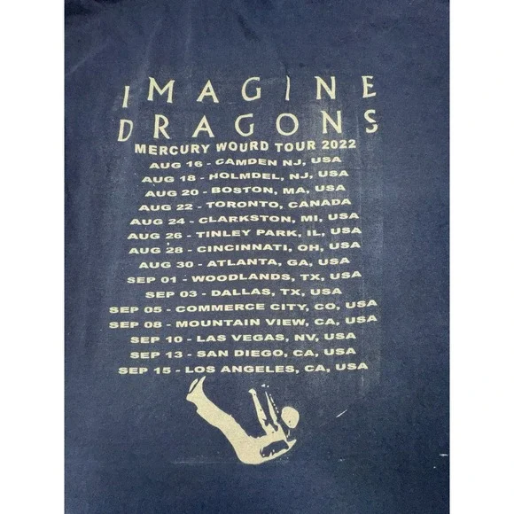 Imagine Dragons Mercury World Tour Black T Shirt 3XL Rock band - Picture 7 of 7
